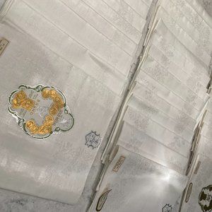 1930s Double Damask Irish Linen Napkins Set of 38